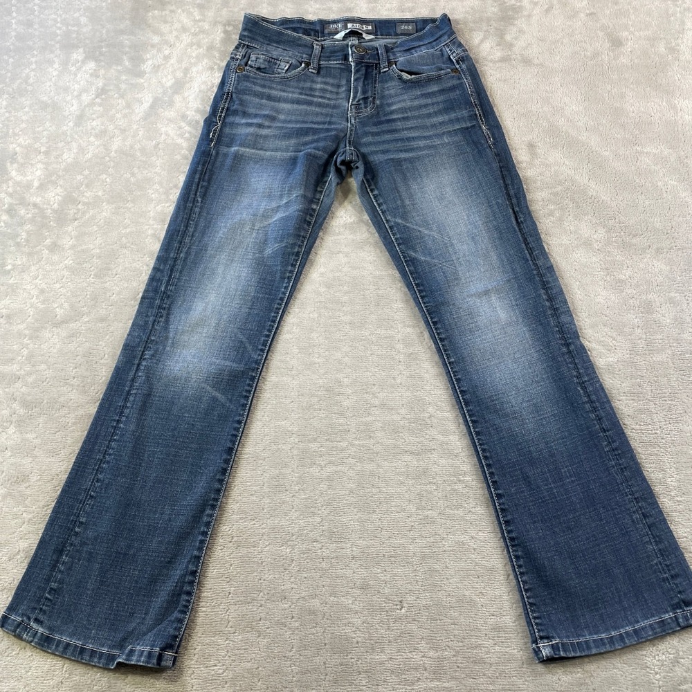 BKE Jeans‎ Aiden Womens 26S Blue Bootleg Medium Wash Stretch Denim Whiskers